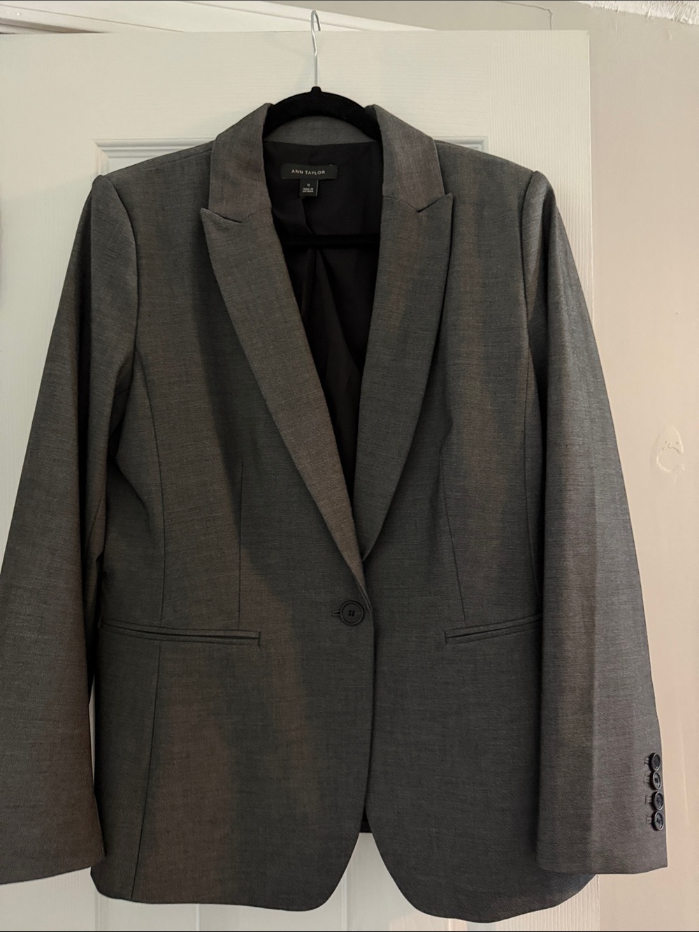 Ann Taylor Gray stretch suit
